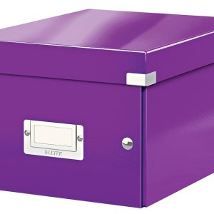 Cutie depozitare LEITZ WOW Click & Store, carton laminat, mica, mov