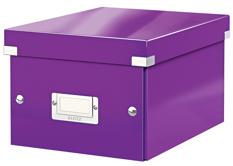 Cutie depozitare LEITZ WOW Click & Store, carton laminat, mica, mov