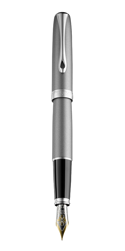 Stilou Diplomat Excellence A2, cu penita M, aurita 14kt. - Venetia Platin Matt Chrome