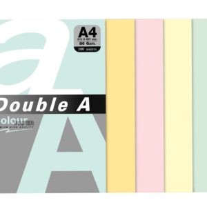 Hartie color pentru copiator A4, 80g/mp, 500coli/top, Double A - 5 culori pastel asortate