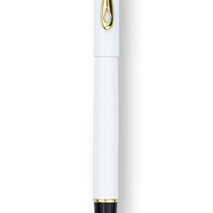 Stilou Diplomat Traveller, cu penita M, din otel inoxidabil - snow white gold