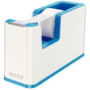 Dispenser banda adeziva LEITZ WOW, PS, banda inclusa, culori duale, alb-albastru