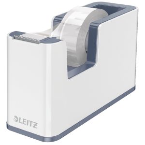 Dispenser banda adeziva LEITZ WOW, PS, banda inclusa, culori duale, alb-gri