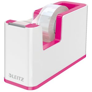 Dispenser banda adeziva LEITZ WOW, PS, banda inclusa, culori duale, alb-roz