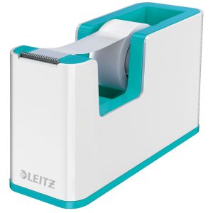 Dispenser banda adeziva LEITZ WOW, PS, banda inclusa, culori duale, alb-turcoaz