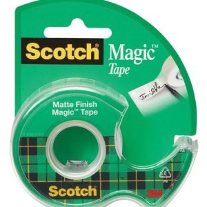Dispenser cu banda adeziva transparent mata, invizibila la copiere, 19mm x 7.5m, 3M - SCOTCH Magic