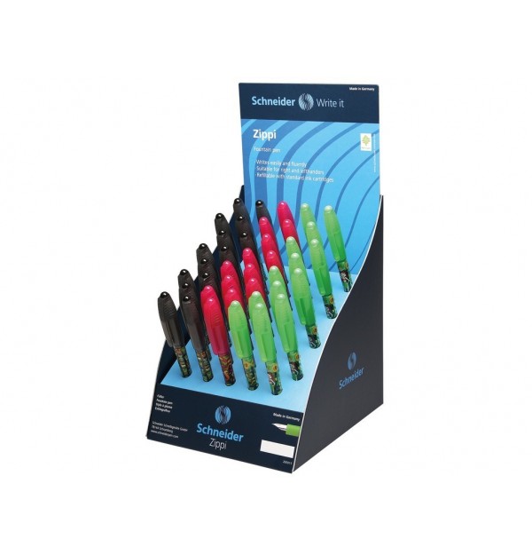 Display SCHNEIDER Zippi, 40 rollere cu cartus(14 x design dragon, 13 x design sweet jungle, 13 x des