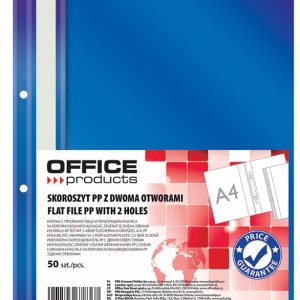Dosar plastic PP cu sina, cu gauri, grosime 100/170 microni, 50 buc/set, Office Products - bleumarin