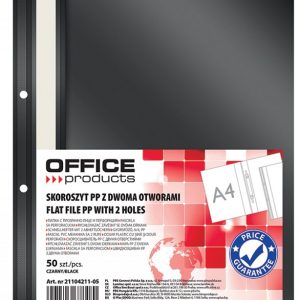 Dosar plastic PP cu sina, cu gauri, grosime 100/170 microni, 50 buc/set, Office products - negru