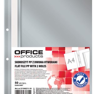 Dosar plastic PP cu sina, cu gauri, grosime 100/170microni, 50 buc/set, Office Products - gri