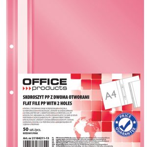 Dosar plastic PP cu sina, cu gauri, grosime 100/170microni, 50 buc/set, Office Products - roz