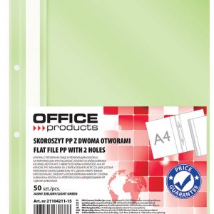Dosar plastic PP cu sina, cu gauri, grosime 100/170microni, 50 buc/set, Office Products - verde desc