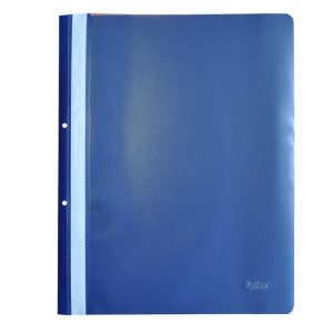 Dosar plastic PP cu sina, cu gauri, grosime 120/180 microni, 10 buc/set, Optima - bleumarin