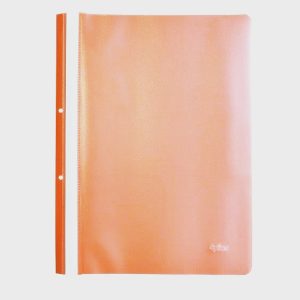 Dosar plastic PP cu sina, cu gauri, grosime 120/180 microni, 10 buc/set, Optima - orange