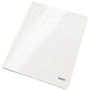 Dosar cu sina Leitz WOW, carton laminat, FSC, A4, 250 coli, alb