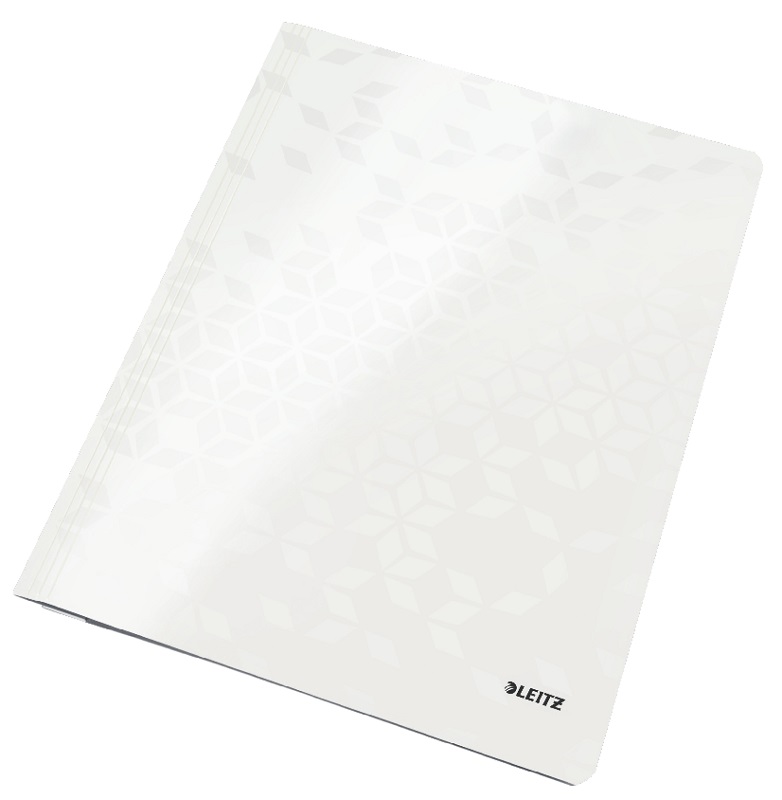 Dosar cu sina Leitz WOW, carton laminat, FSC, A4, 250 coli, alb