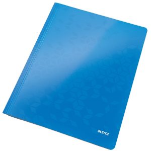 Dosar cu sina Leitz WOW, carton laminat, FSC, A4, 250 coli, albastru