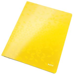 Dosar cu sina Leitz WOW, carton laminat, FSC, A4, 250 coli, galben