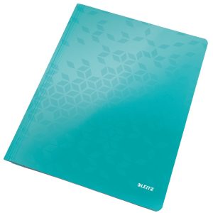 Dosar cu sina Leitz WOW, carton laminat, FSC, A4, 250 coli, turcoaz