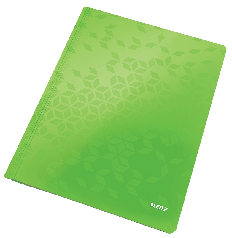 Dosar cu sina Leitz WOW, carton laminat, FSC, A4, 250 coli, verde