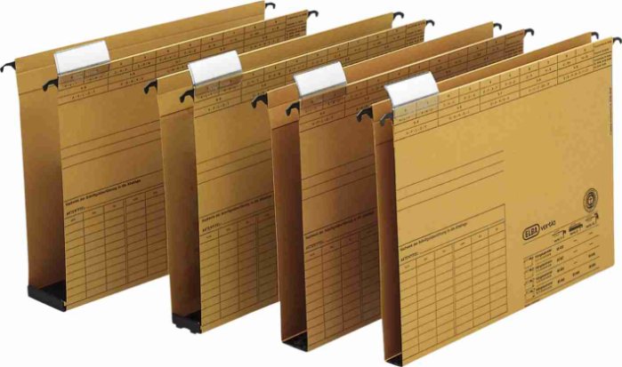 Dosar suspendabil cu burduf 40mm , carton 320g/mp, bagheta metalica, ELBA Vertic - kraft