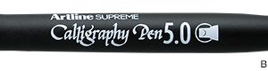 Marker ARTLINE Supreme Calligraphy, varf tesit din fetru 5.0mm - negru