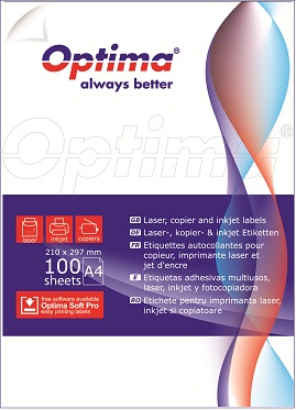 Etichete albe autoadezive 36/A4, 70 x 24 mm, 100 coli/top, Optima