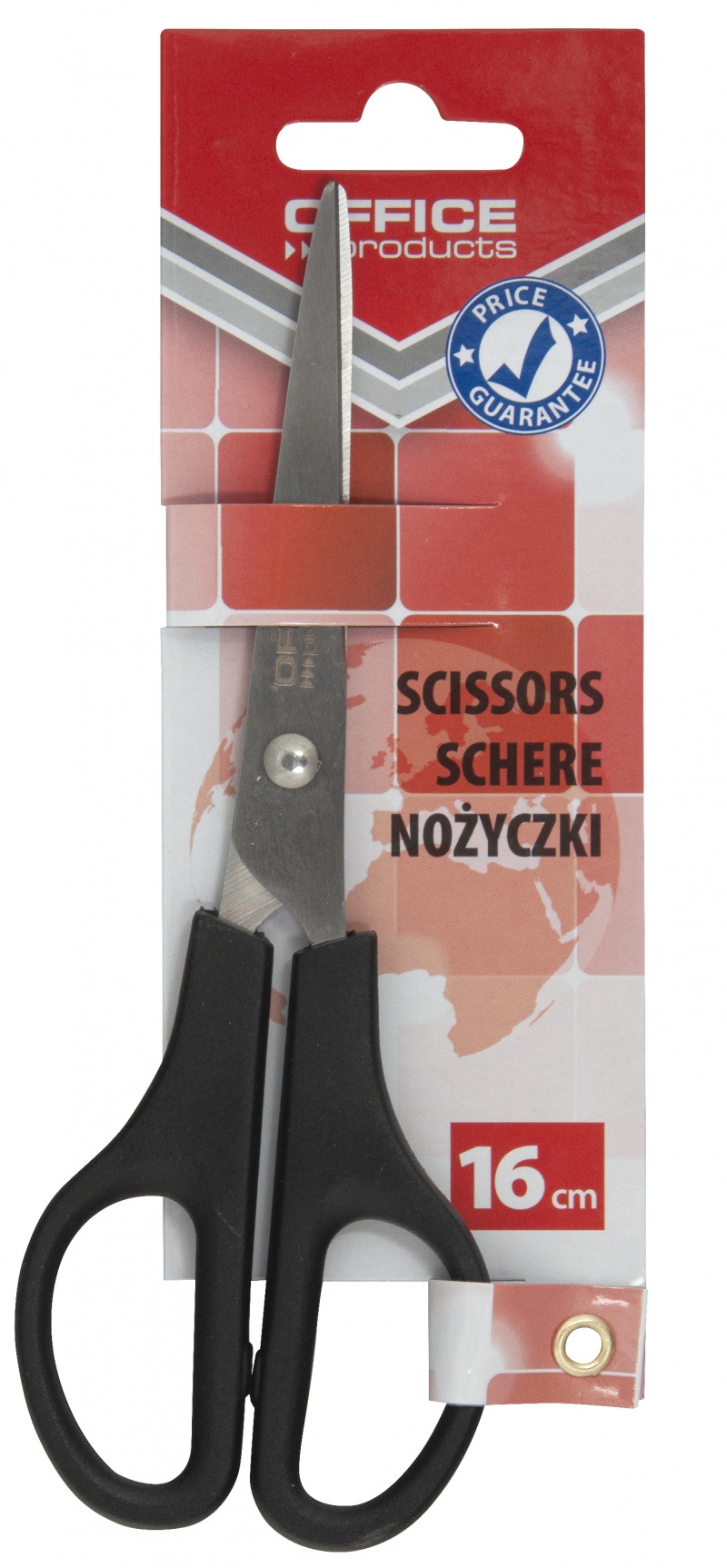 Foarfeca otel, 16cm, Office Products - maner negru