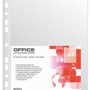 Folie protectie pentru documente A4, 40 microni, 100 folii/set, Office Products - cristal