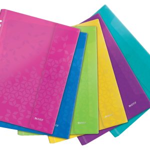 Folie de protectie LEITZ WOW, cu arici, PP, A4, 40 coli, 6 buc/set, diverse culori