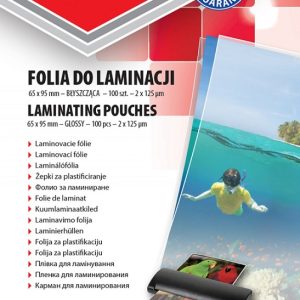 Folie pentru laminare 65 x 95 mm, 125 microni 100buc/top Office Products