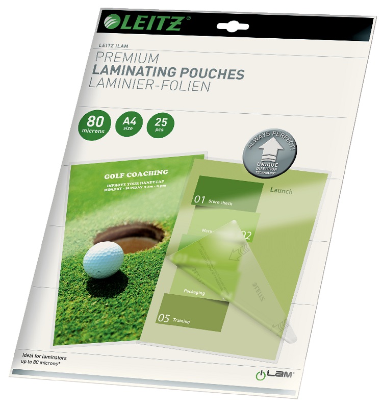 Folie laminare LEITZ UDT, la cald, A4, 80 mic, 25 buc/ set