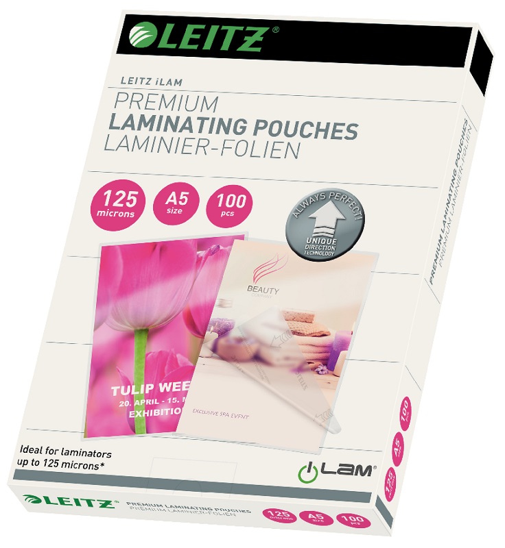 Folie laminare LEITZ UDT, la cald, A5, 125 mic, 100 buc/set
