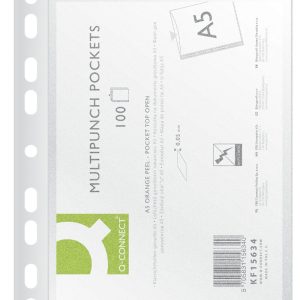 Folie protectie pentru documente A5, 50 microni, 50 folii/set, Q-Connect - transparenta