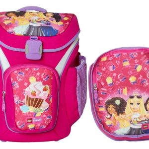 Ghiozdan scoala Explorer + sac sport, LEGO Core Line - design roz Friends Cupcake