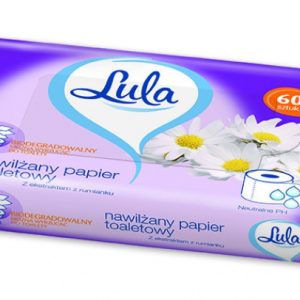 Hartie igienica umeda pentru toaleta, 60 buc/pachet, Lula - miros de musetel