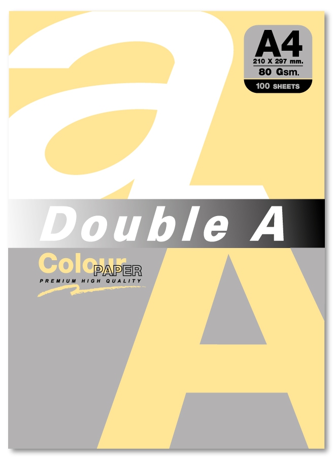 Hartie color pentru copiator A4, 80g/mp, 100coli/top, Double A - pastel butter