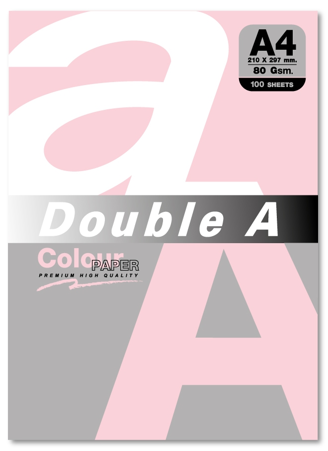 Hartie color pentru copiator A4, 80g/mp, 100coli/top, Double A - pastel pink