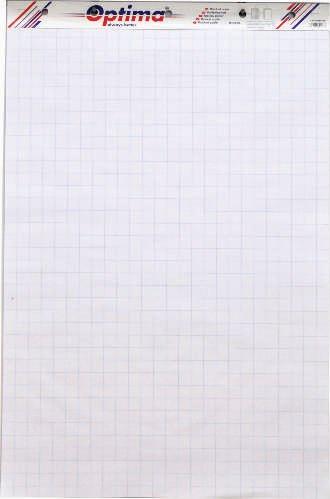 Rezerva hartie pentru flipchart, Optima, 50coli/top, 90g/mp - velin/caroiata, cu microperforatii