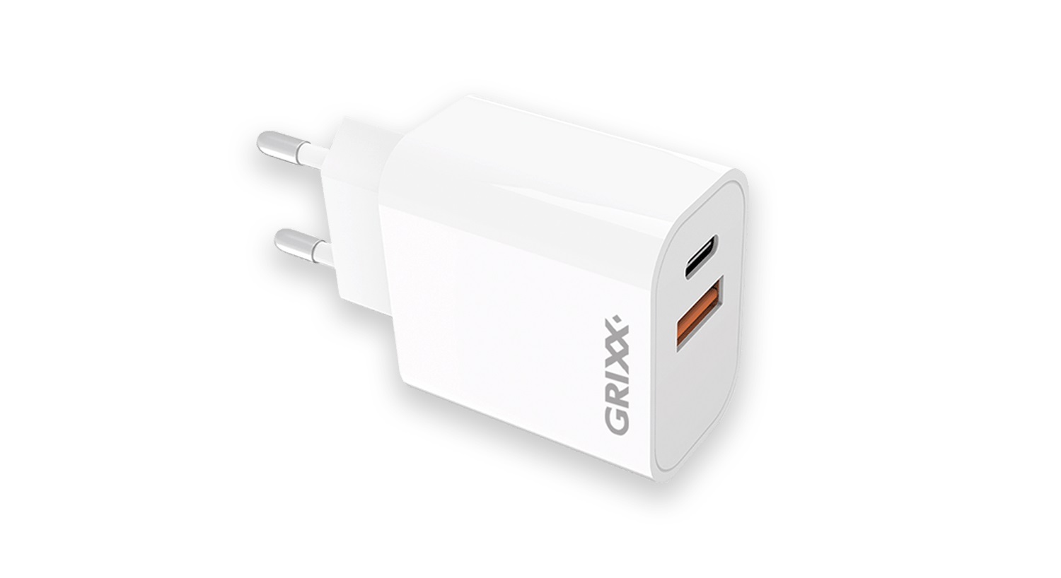 Incarcator priza, 20W, USB-C + USB-A Fast Charging - alb