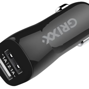 Incarcator auto, GRIXX Optimum - 2 x USB 3.1A - alb