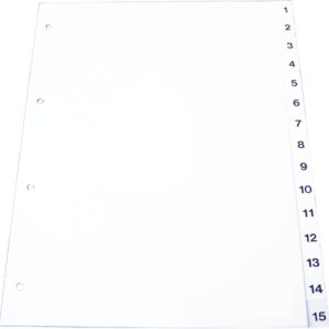 Index plastic gri, numeric 1-20, A4, 120 microni, Optima