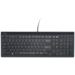 Tastatura Kensington AdvanceFit, cu fir, taste slim, negru