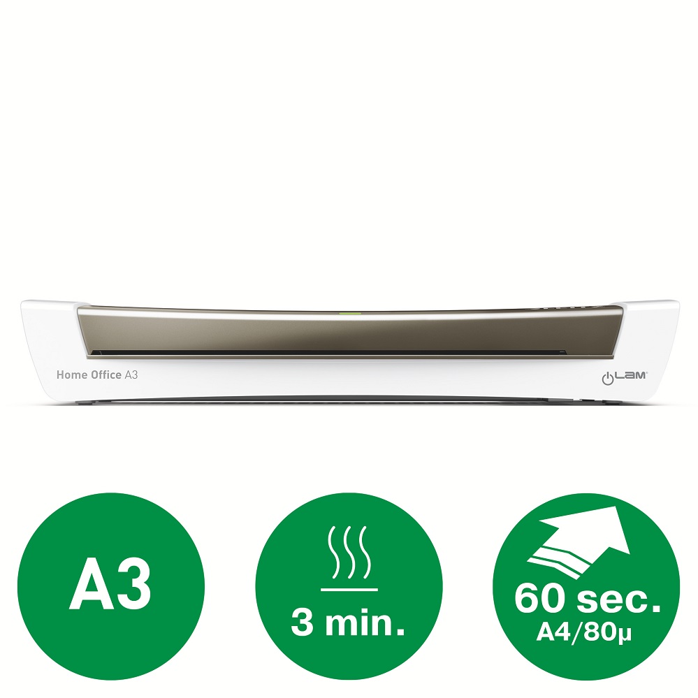 Laminator LEITZ iLAM Home Office, A3, kit folii laminare inclus, alb