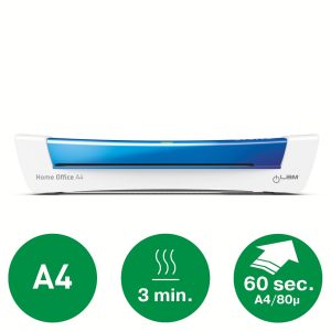 Laminator LEITZ iLAM Home Office, A4, kit folii laminare inclus, albastru