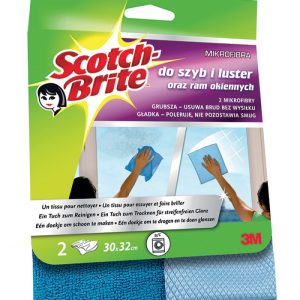 Lavete microfibra super absorbante, pt. sticla, 30 x 32cm, 2 buc/set, 3M SCOTCH BRITE - bleu/albastr