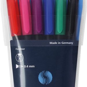 Liner SCHNEIDER 967, varf fetru 0.4mm, 6 culori/set - (N, R, A, V, Vi, Roz)