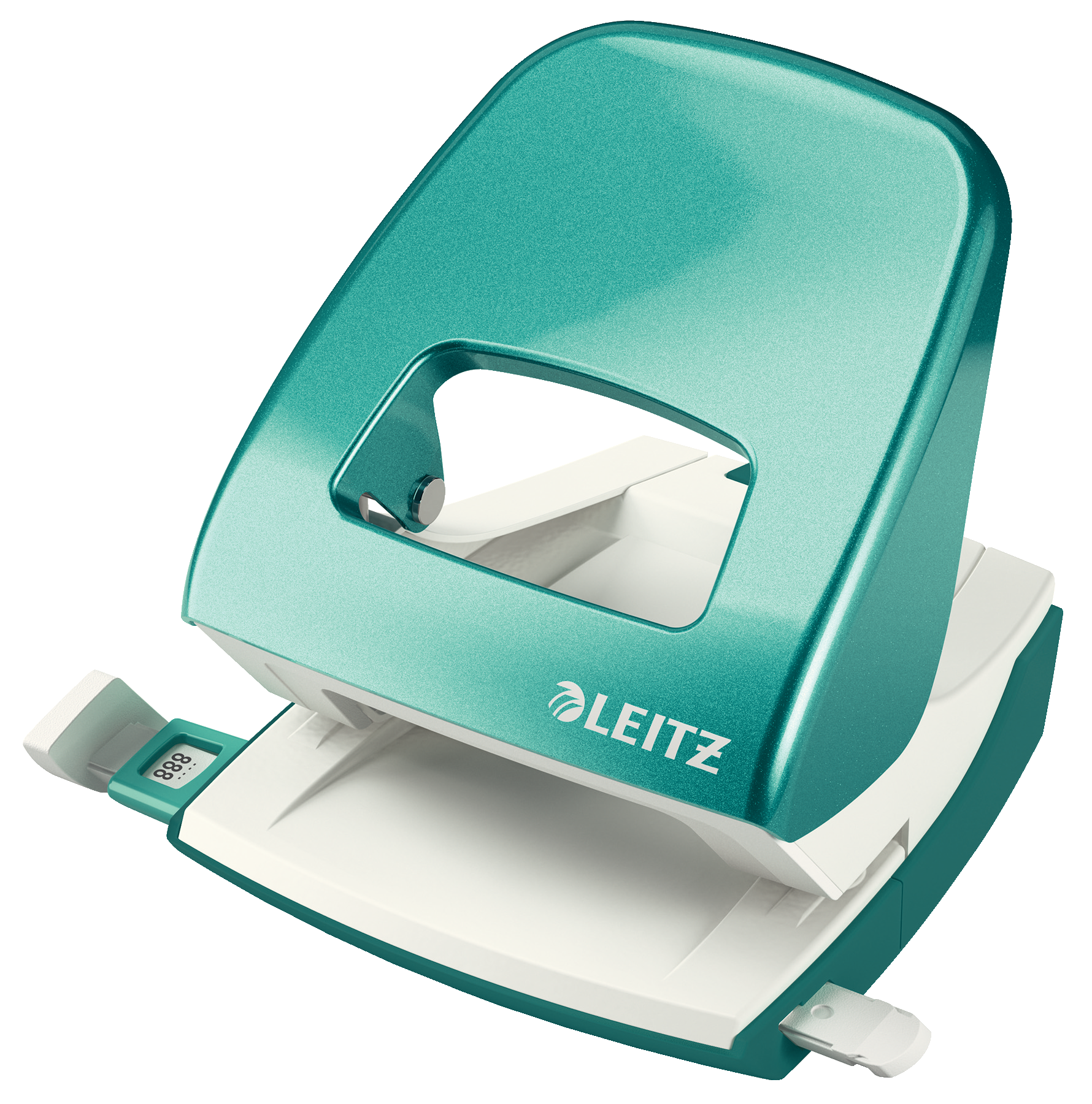 Perforator metalic LEITZ WOW 5008 NeXXt Series, 30 coli, turcoaz