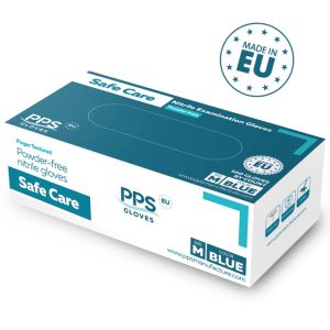 Manusi nitril PPS, unica folosinta, 100 buc/cutie - albastre - marime M