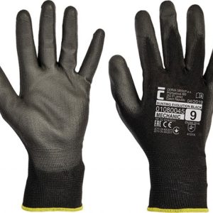 Manusi protectie Evolution, standard EN420, degete si palma cu polyurethan - marime 10 - negre